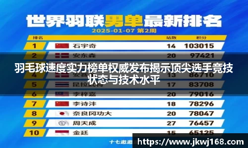 羽毛球速度实力榜单权威发布揭示顶尖选手竞技状态与技术水平